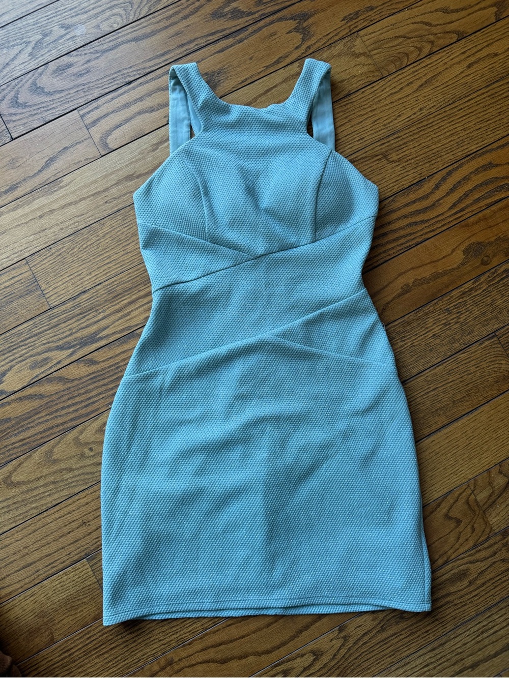 Sleeveless Mint Textured Sheath Dress - Women's Dress - Picture 2 of 5